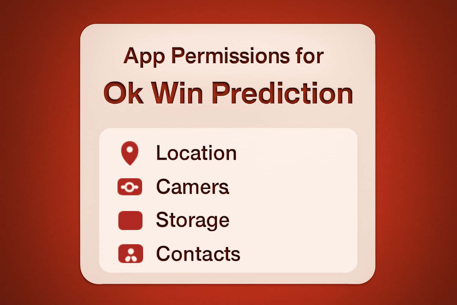 Informational graphic about app permissions for Ok Win Prediction