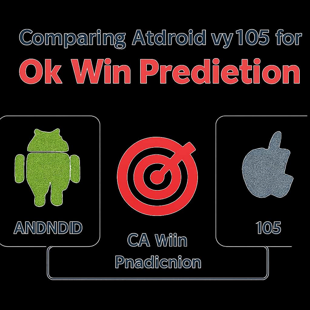 An educational chart comparing the features of Ok Win Prediction on Android and iOS.