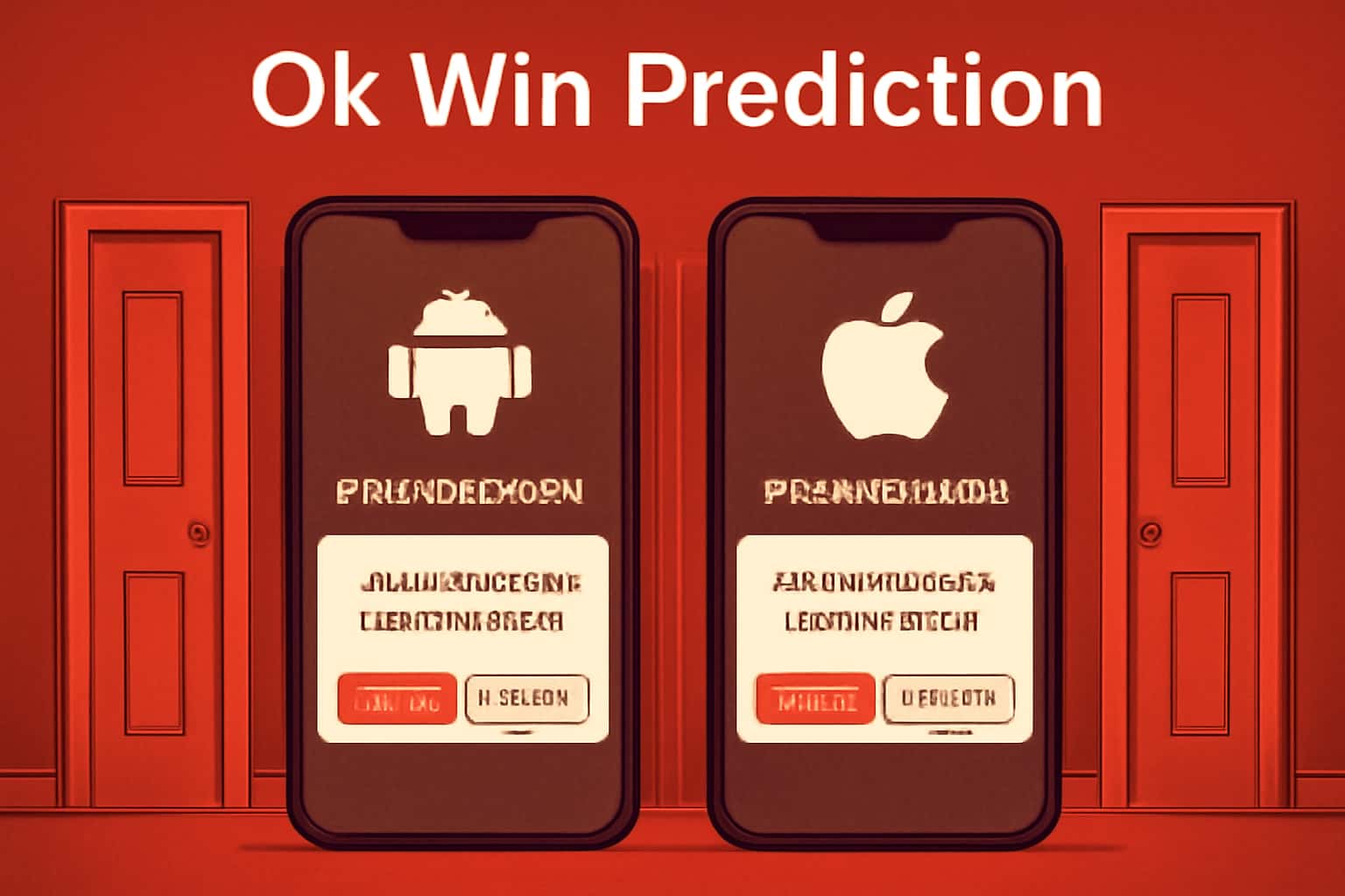 Informational scene illustrating the permissions required for Ok Win Prediction on Android and iOS.