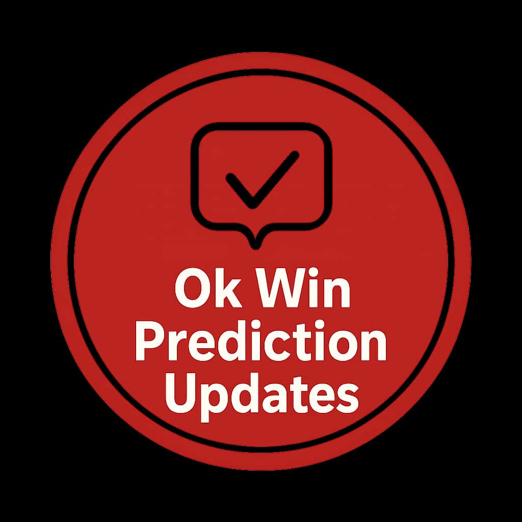 A professional badge representing Ok Win Prediction Updates.